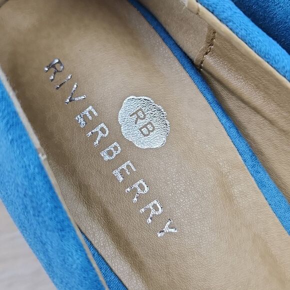 🩵NWOB Riverberry Turquoise Katy Suede Heels Size 8 - Picture 13 of 14